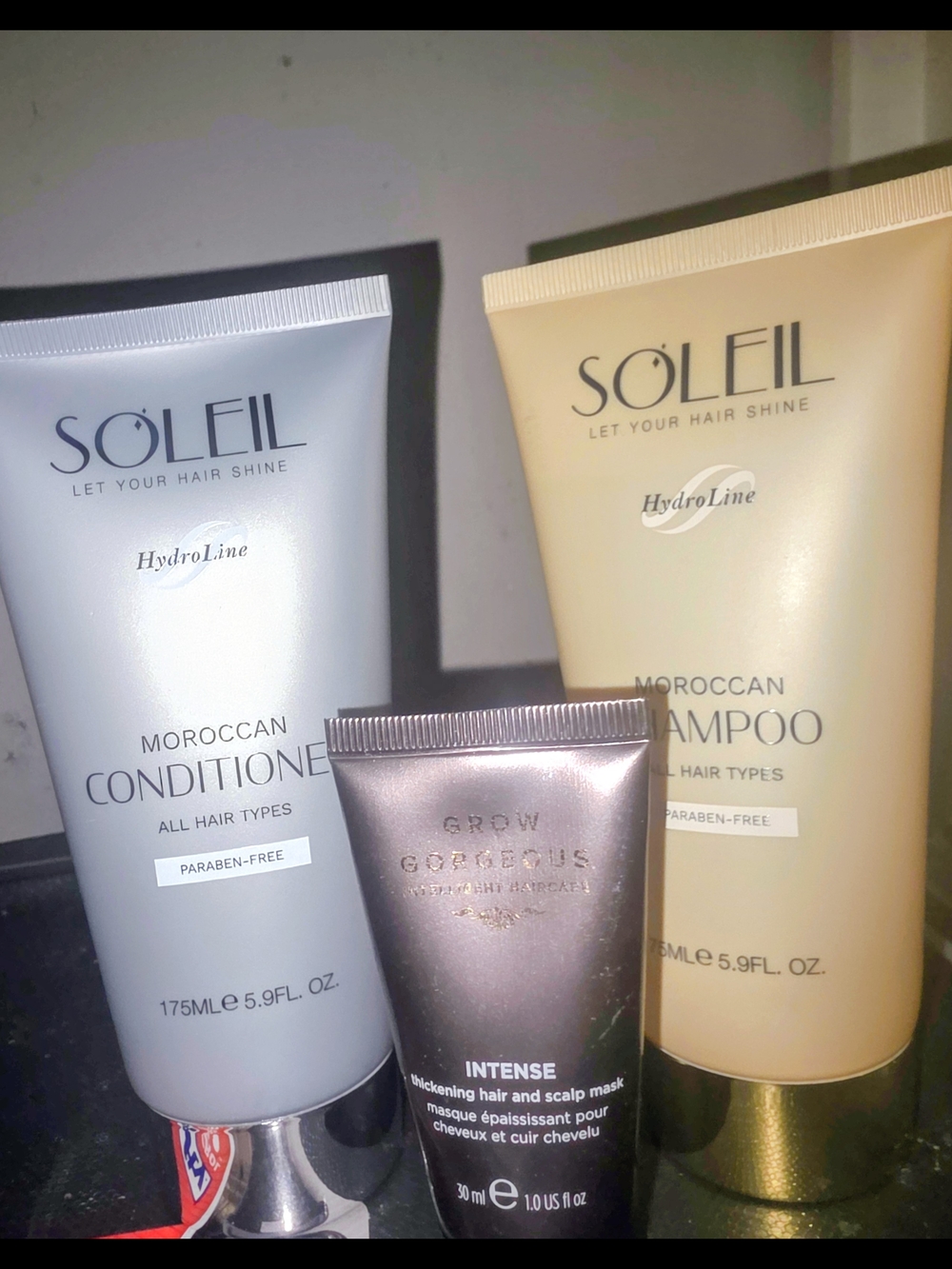 Moroccan Shampoo & Conditioner Set in Cream and Gray